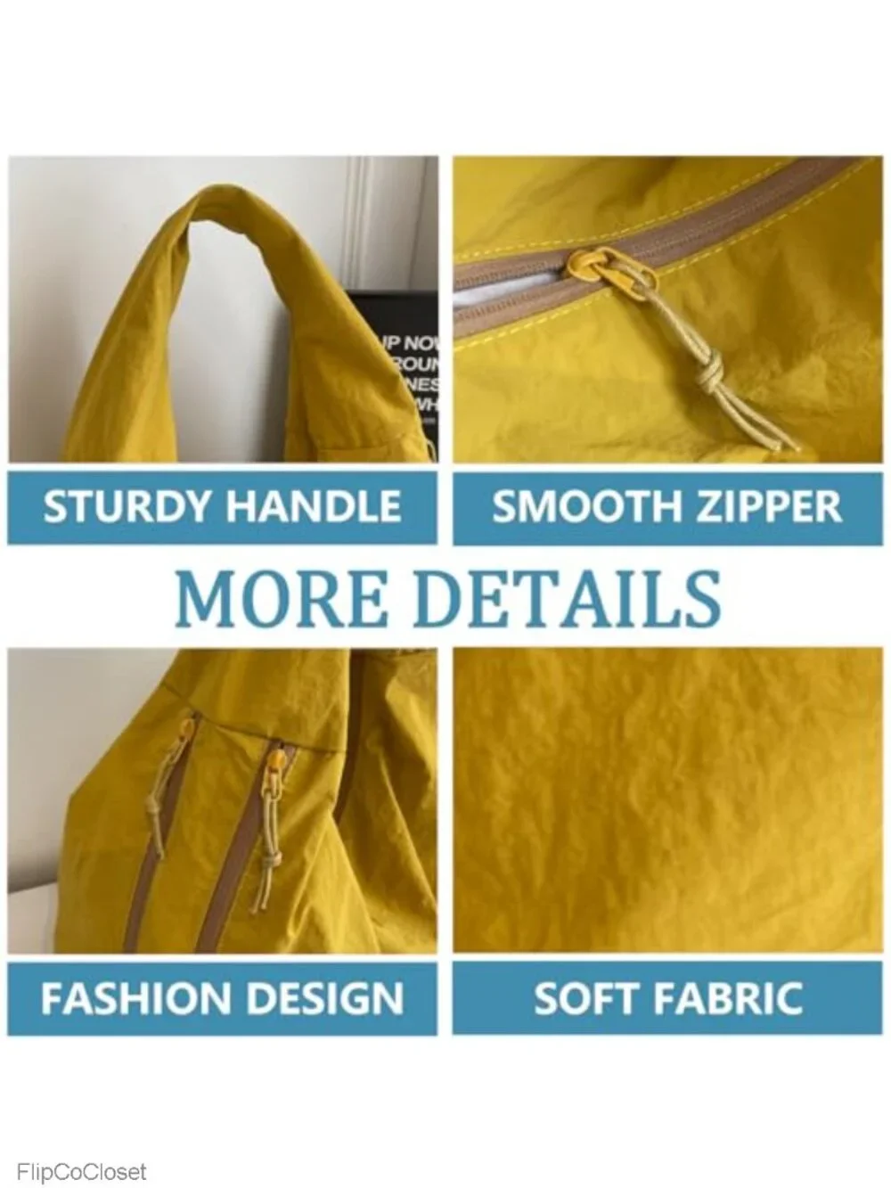 Large Nylon Hobo Shoulder Bag Casual Tote Shopper Handbag